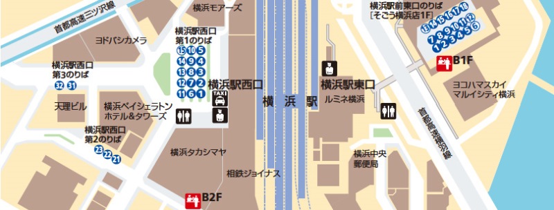 横浜駅東口バス乗り場
